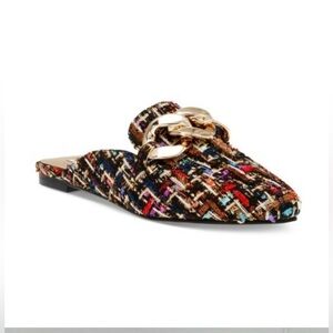 Steve Madden multi color tweed mules